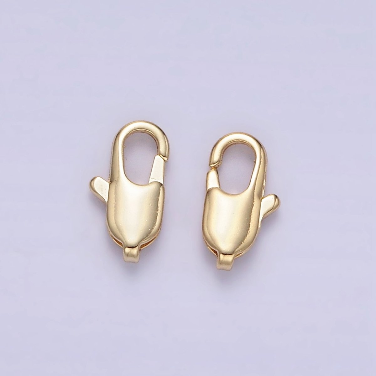 24K Gold Filled 9mm, 10mm, 12mm Rectangle Lobster Claw Clasps Closure Findings | Z869 Z870 Z871 - DLUXCA