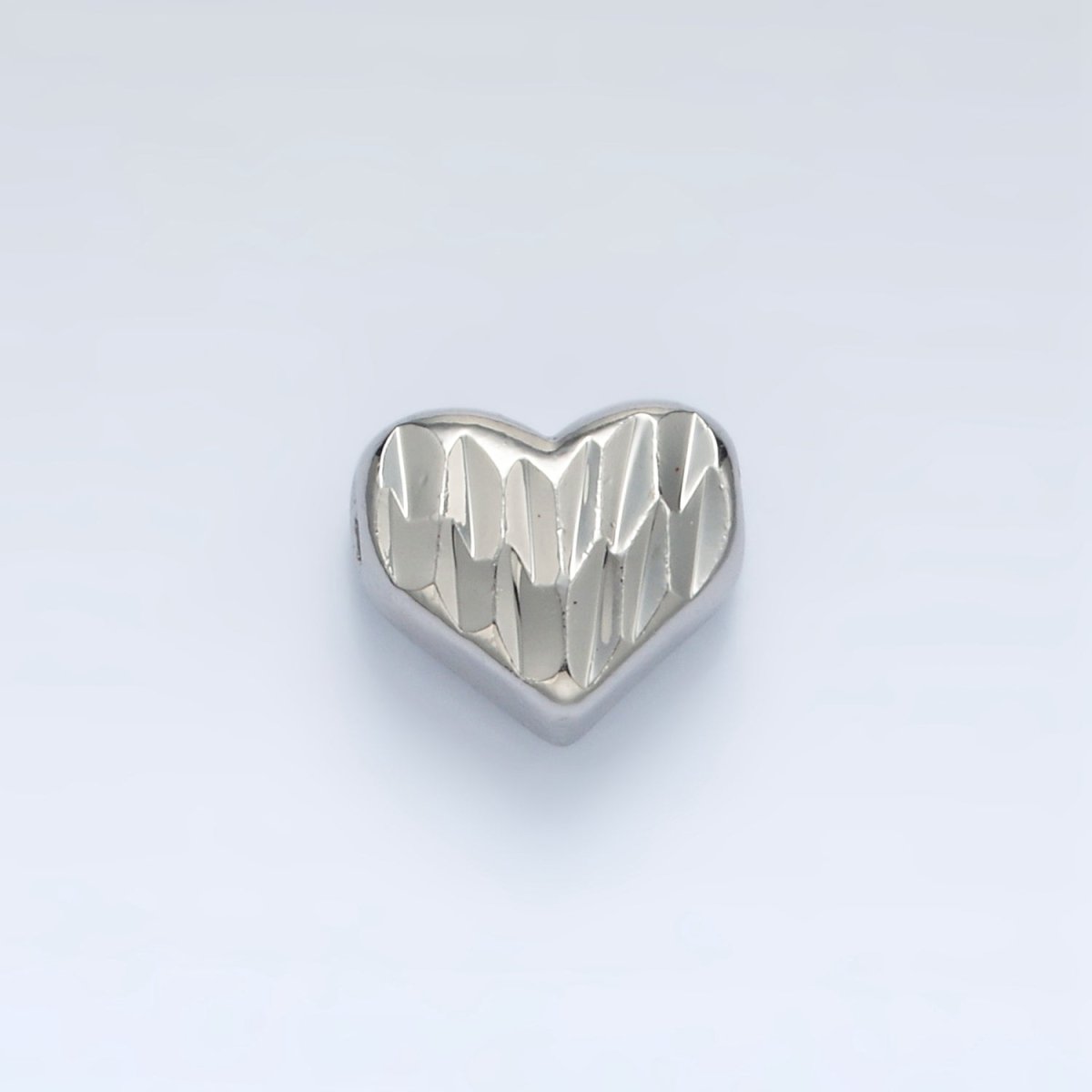 24K Gold Filled 9mm Dented Heart Bead in Gold & Silver | B353 - DLUXCA