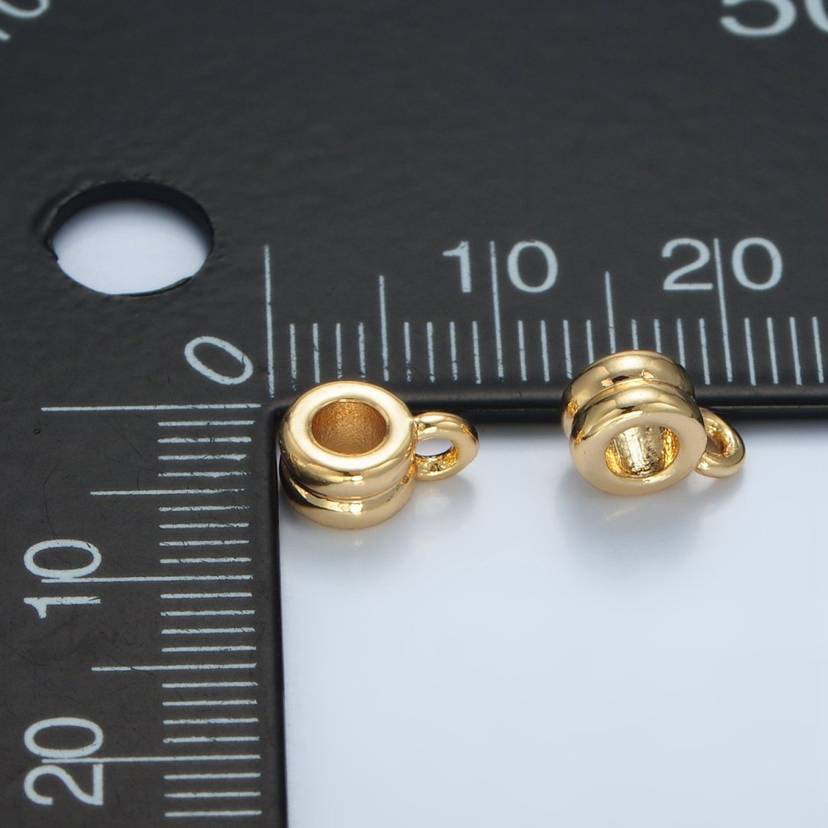 24K Gold Filled 9mm Double Band Rhondelle Bail Findings | Z953 - DLUXCA