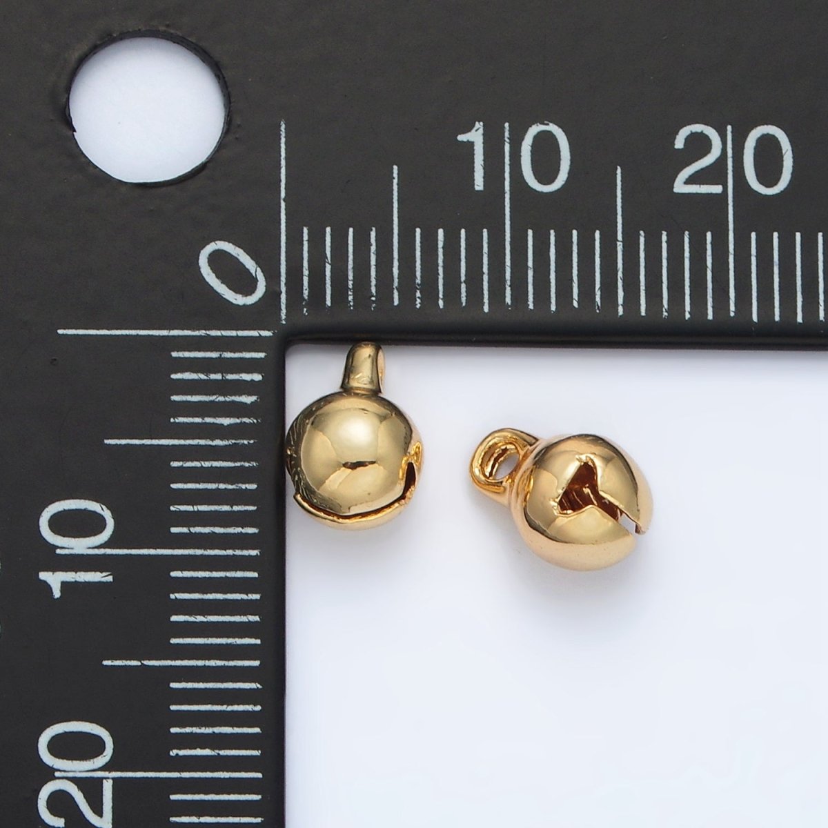 24K Gold Filled 9mm Jingle Bell Minimalist Mini Charm | X884 - DLUXCA