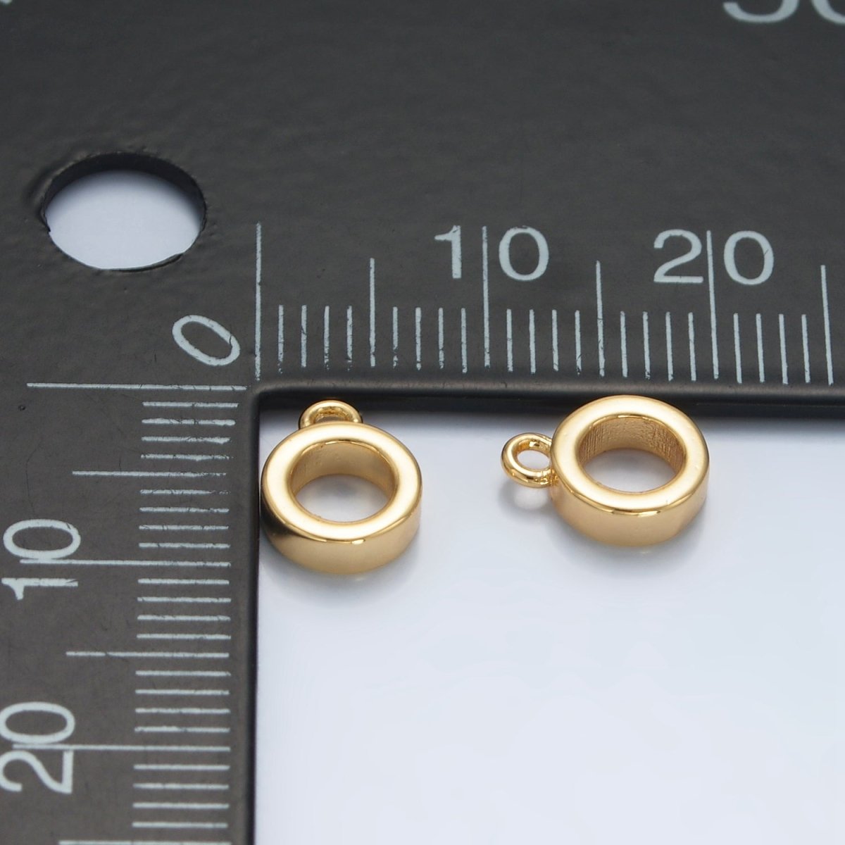 24K Gold Filled 9mm Minimalist Round Rhondelle Bail Findings | Z970 - DLUXCA