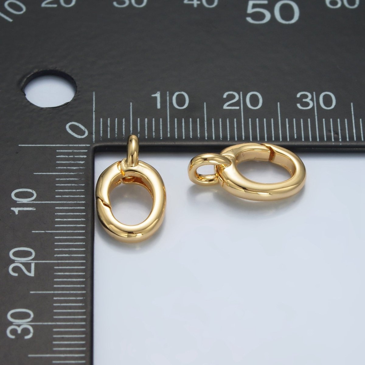 24K Gold Filled 9mm Oval Push Spring Gate Loop Findings | Z899 - DLUXCA