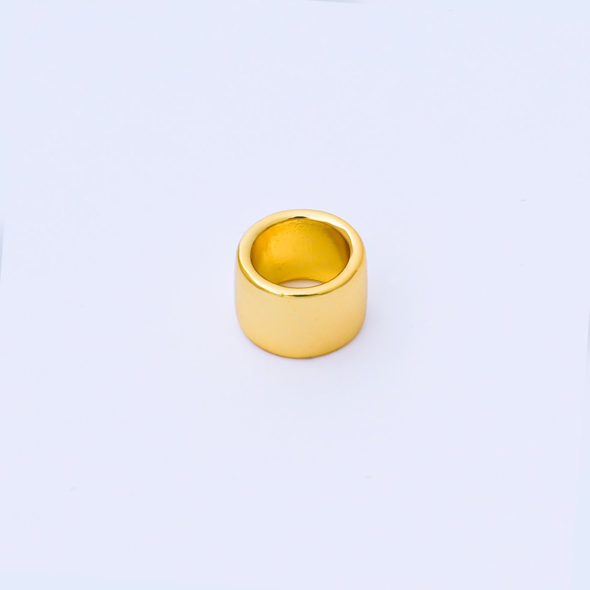 24K Gold Filled 9mm x 6mm Minimalist Wide Bead in Gold & Silver | B487 - DLUXCA