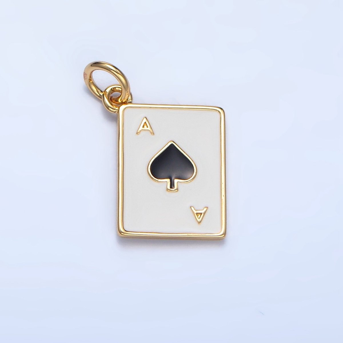 24K Gold Filled Ace Playing Cards Enamel Mini Charm | X879 - X882 - DLUXCA