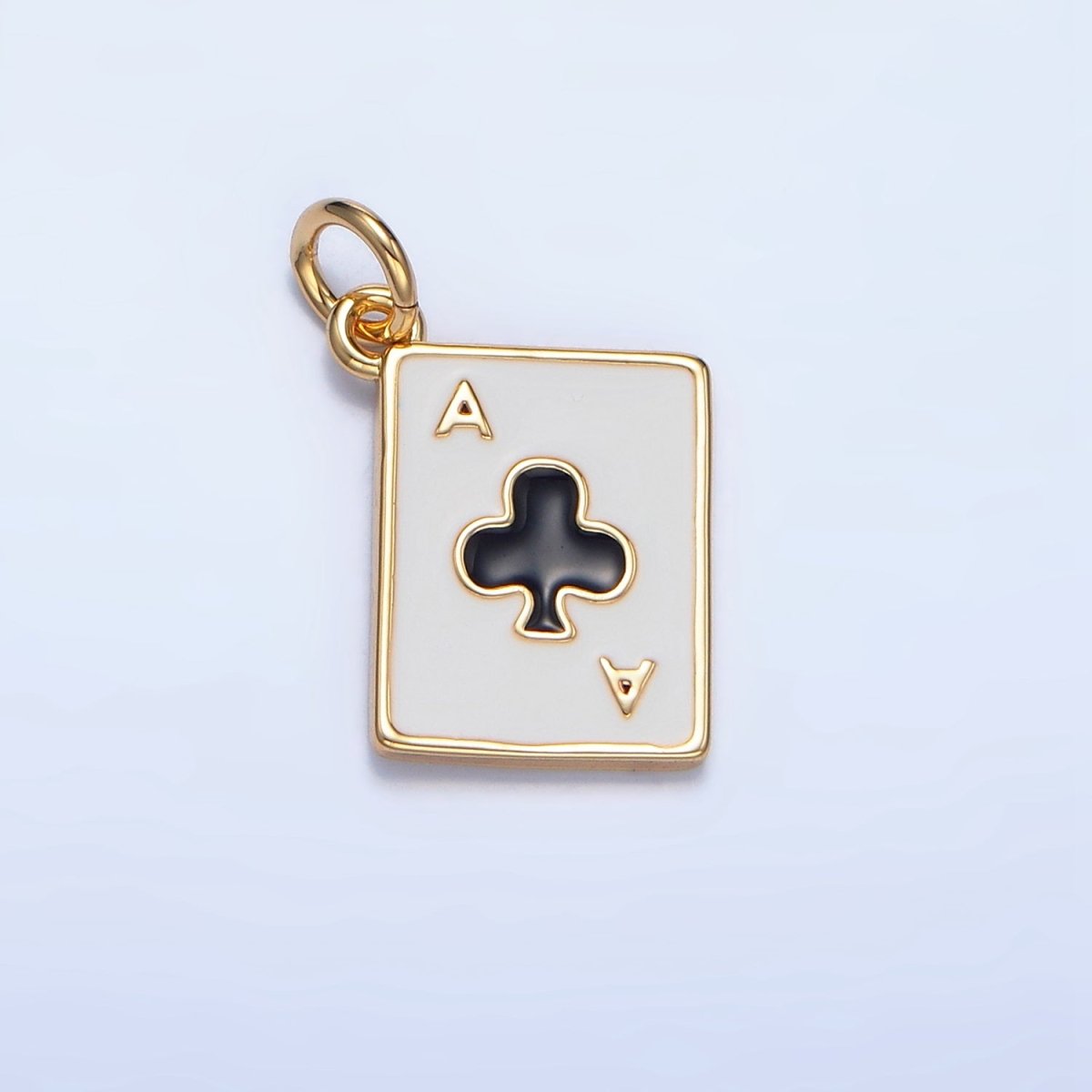 24K Gold Filled Ace Playing Cards Enamel Mini Charm | X879 - X882 - DLUXCA