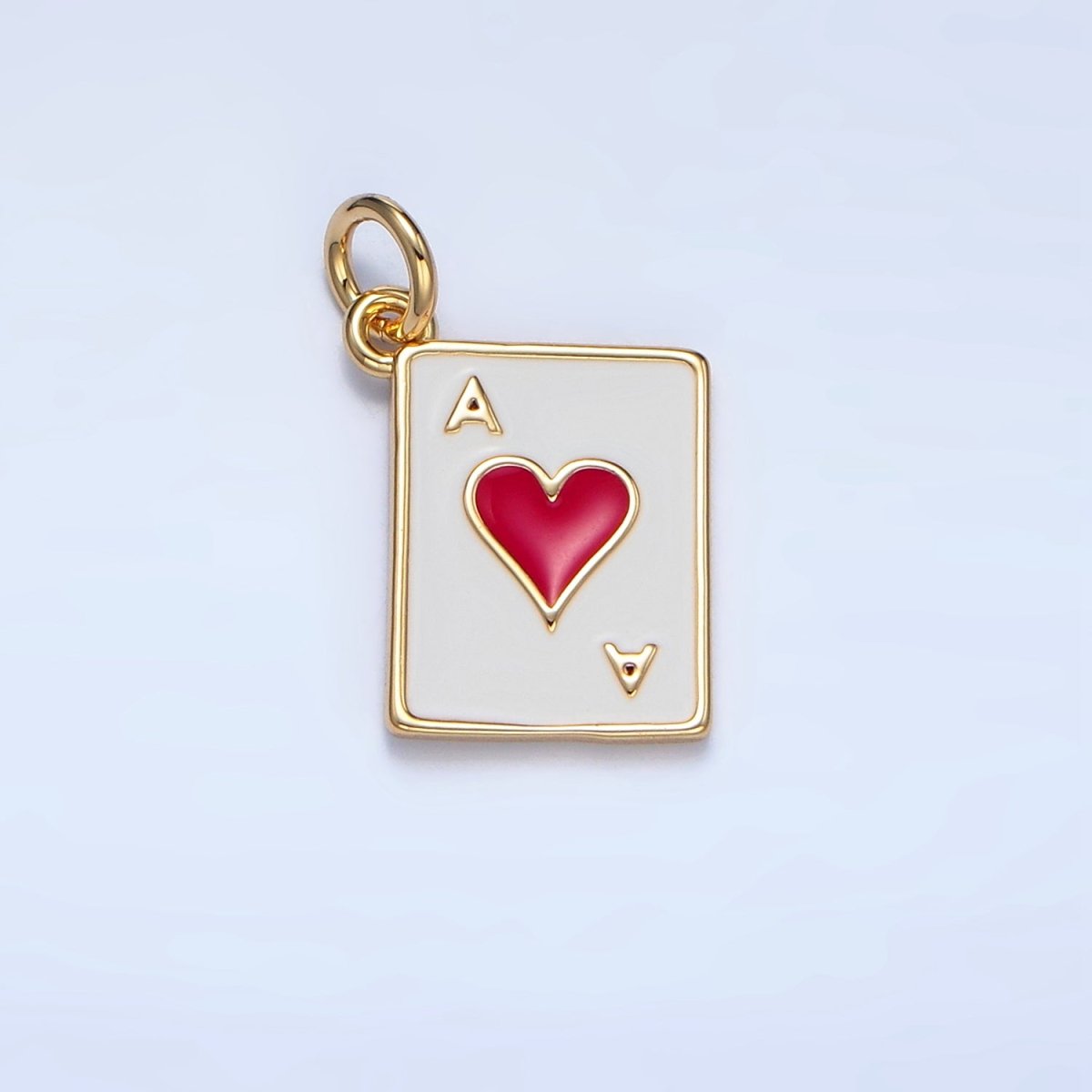 24K Gold Filled Ace Playing Cards Enamel Mini Charm | X879 - X882 - DLUXCA