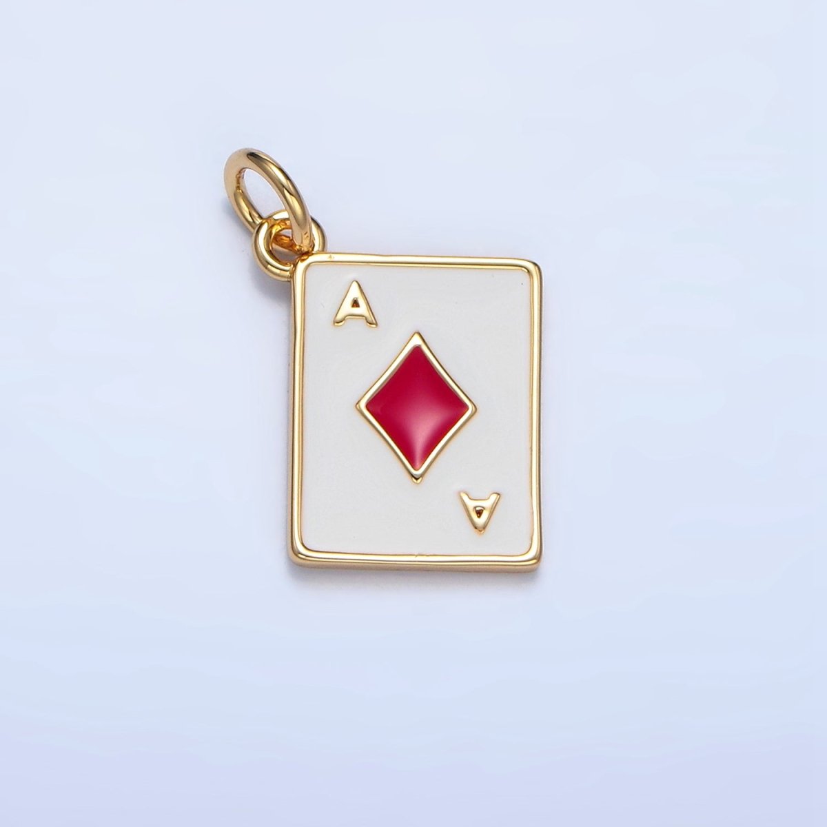 24K Gold Filled Ace Playing Cards Enamel Mini Charm | X879 - X882 - DLUXCA