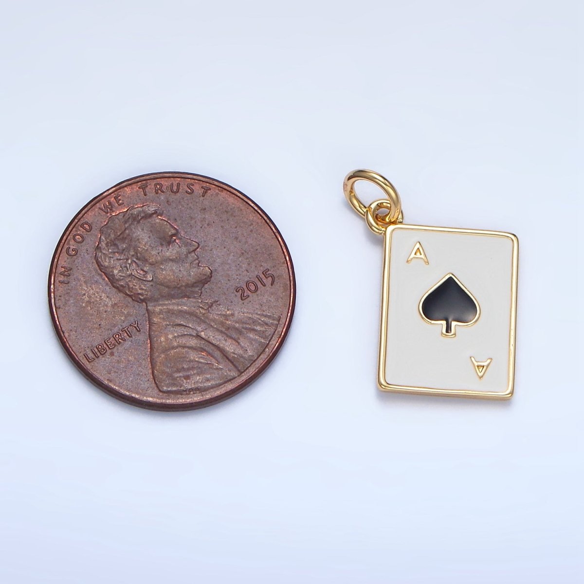 24K Gold Filled Ace Playing Cards Enamel Mini Charm | X879 - X882 - DLUXCA