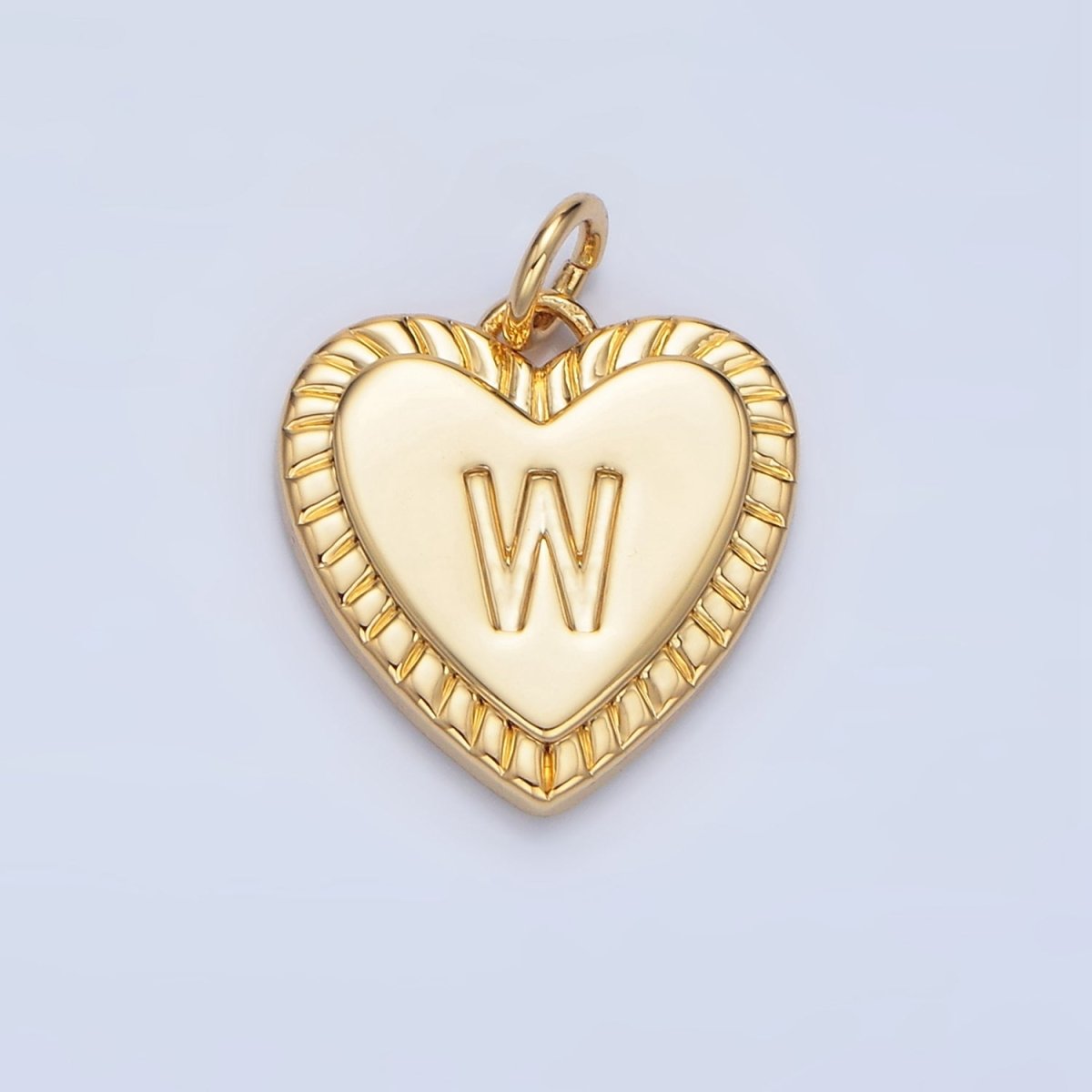 24K Gold Filled Alphabet Letter Initial Sunburst Heart Charm | A1500 - A1512 - DLUXCA