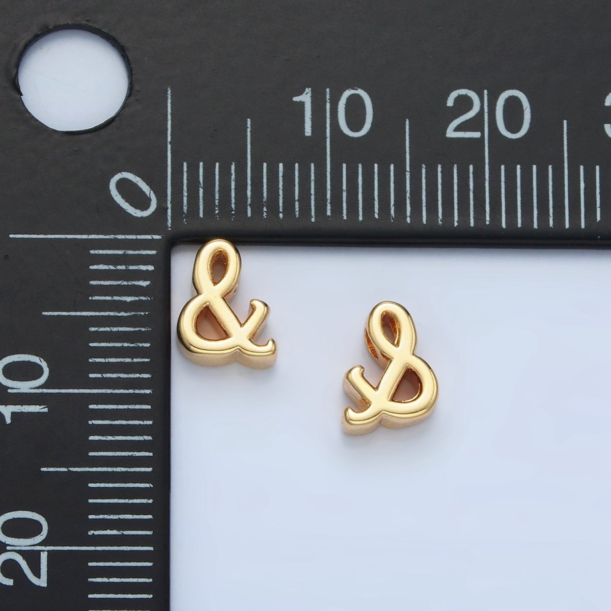 24K Gold Filled Ampersand And & Spacer Beads | B - 908 - DLUXCA