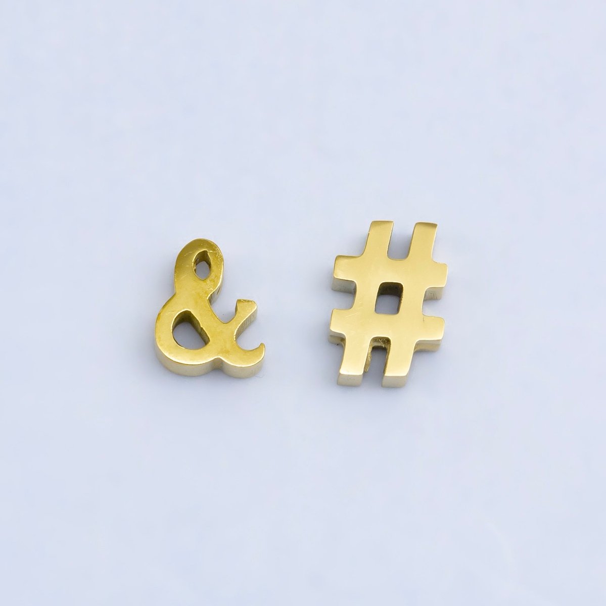 24K Gold Filled "&" and "#" Abbreviation Bead Spacer | B564 & B565 - DLUXCA