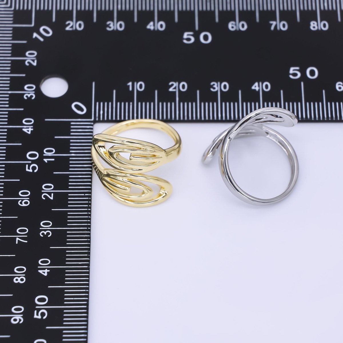 24K Gold Filled Angel Feather Ring Adjustable Wing Wrap Design | O1651 - DLUXCA