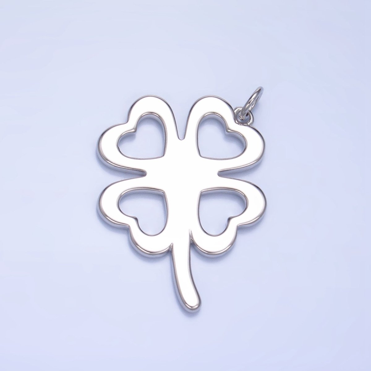 24K Gold Filled Artisan Clover Leaf Charm in Gold & Silver | W051 - DLUXCA