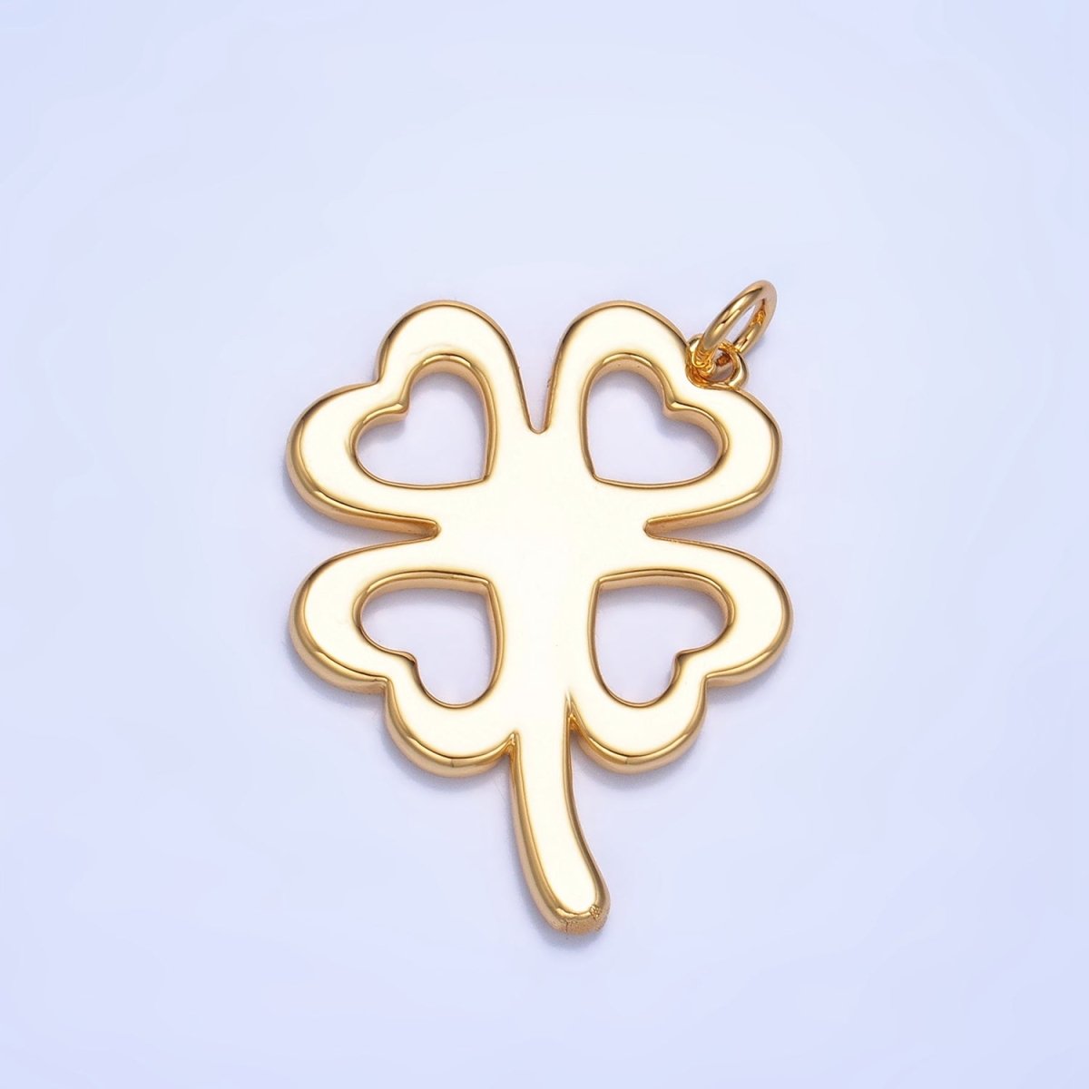 24K Gold Filled Artisan Clover Leaf Charm in Gold & Silver | W051 - DLUXCA