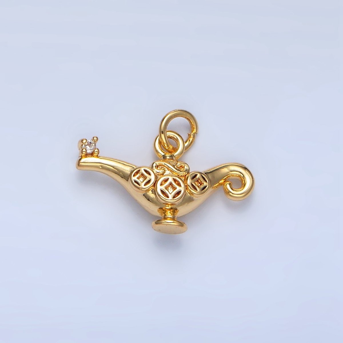 24K Gold Filled Artisan Genie Bottle Multidimensional Mini Charm | X888 - DLUXCA