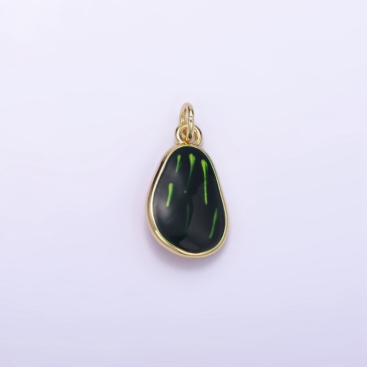 24K Gold Filled Avocado Fruit Enamel Mini Charm | C705 - DLUXCA