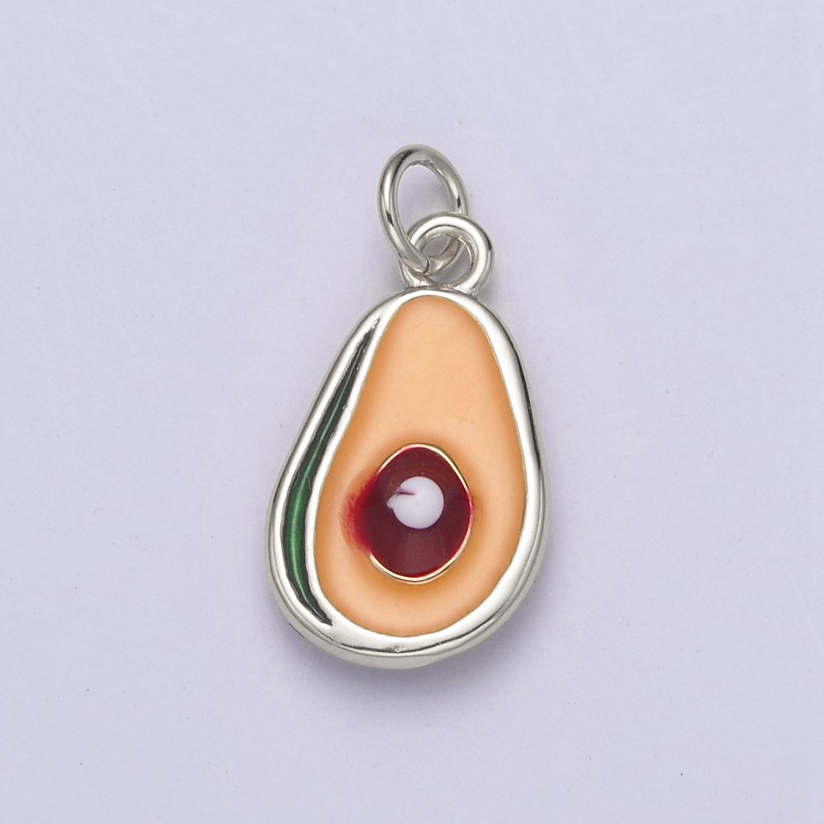 24K Gold Filled Avocado Tropical Fruit Enamel Charm in Gold & Silver | N754 - DLUXCA