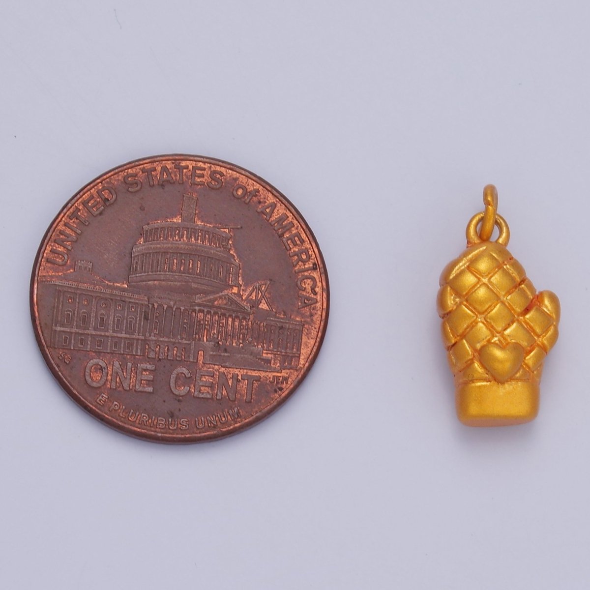 24K Gold Filled Baby Pink, Orange, Pink Heart Mitten Baking Glove Charm | C021 C022 - DLUXCA