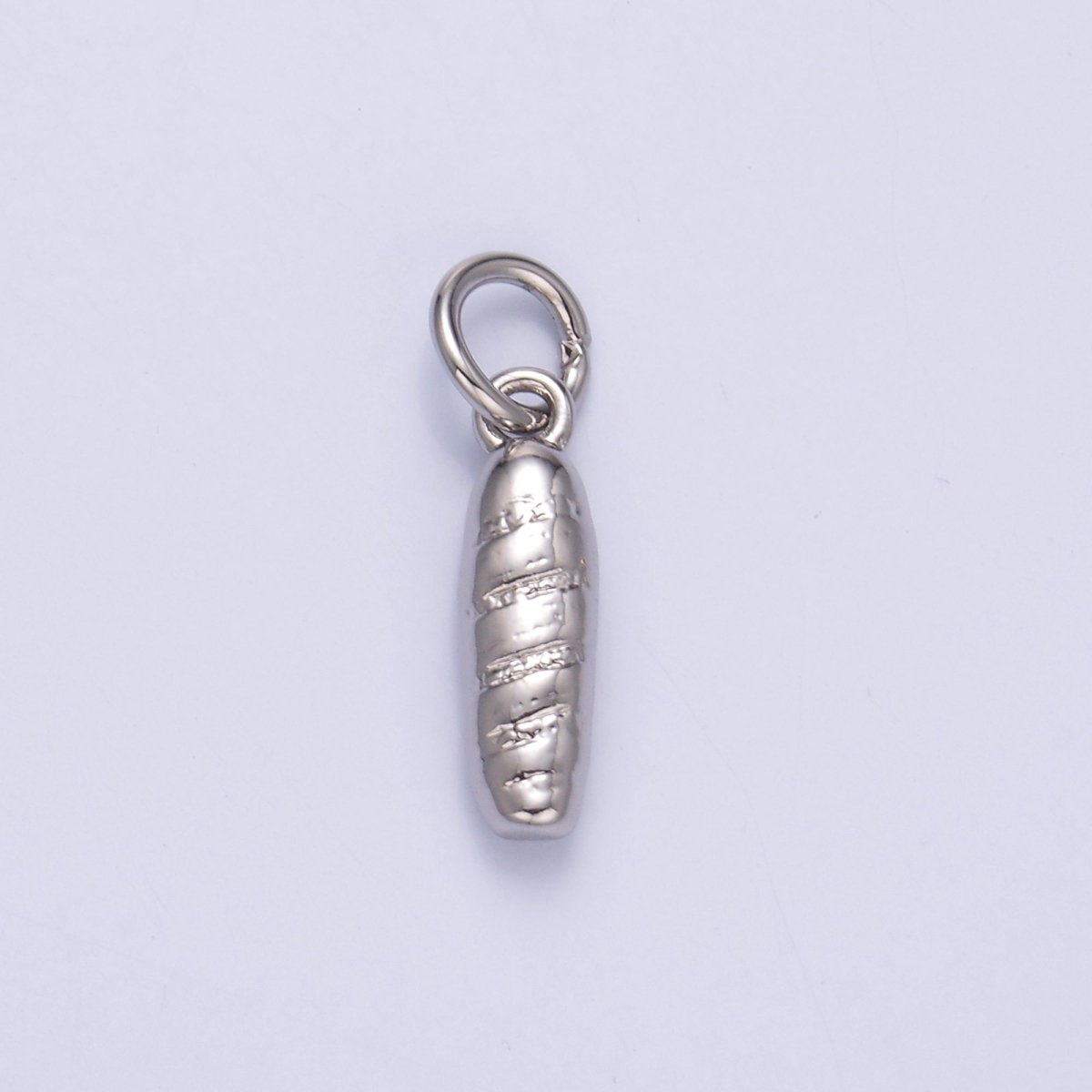 24K Gold Filled Baguette Bread Multidimensional 3D Charm in Gold & Silver | N017 - DLUXCA