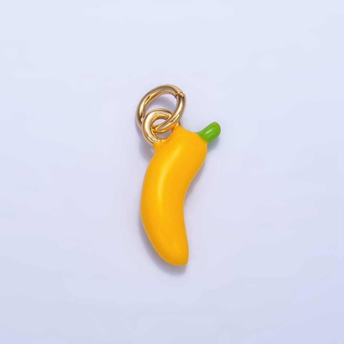 24K Gold Filled Banana Fruit Enamel Mini Multidimensional Charm | W052 - DLUXCA