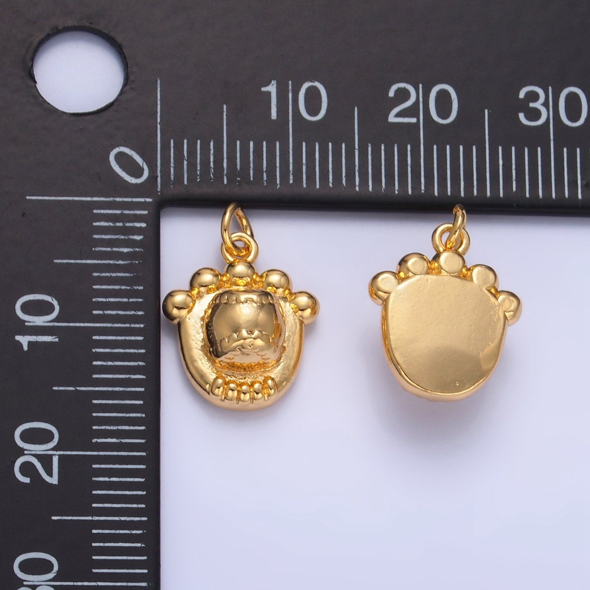 24K Gold Filled Baseball Catch Glove Multidimensional 3D Charm | W132 - DLUXCA