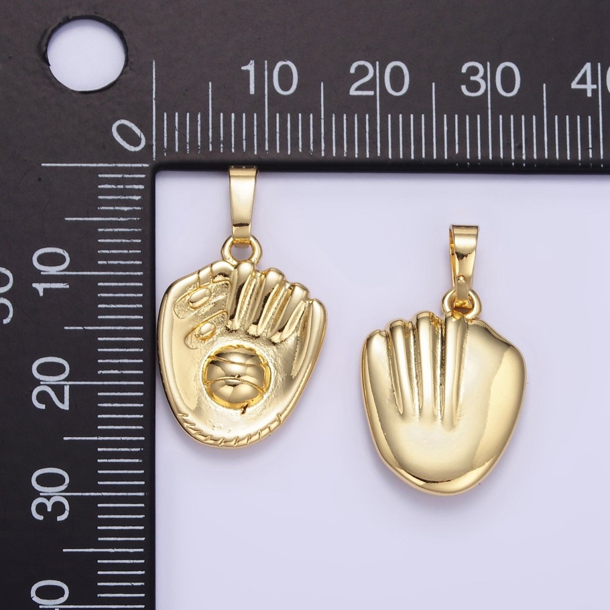 24K Gold Filled Baseball Glove Sport Pendant | AA1352 - DLUXCA