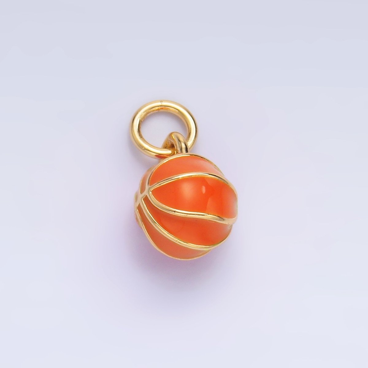 24K Gold Filled Basket Ball Sports 3D Multidimensional Charm | W435 - DLUXCA