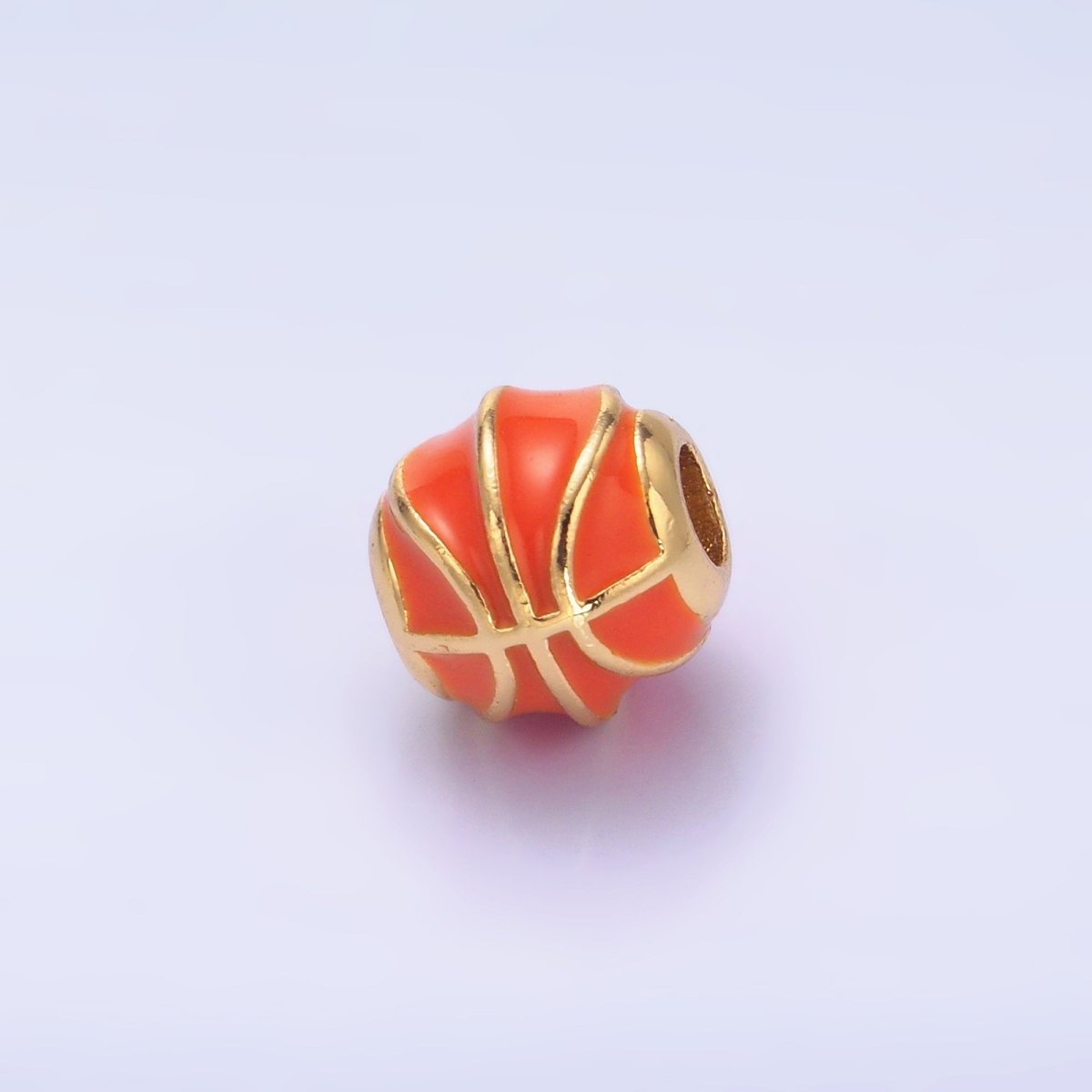 24K Gold Filled Basketball Sports Enamel Bead | B185 - DLUXCA