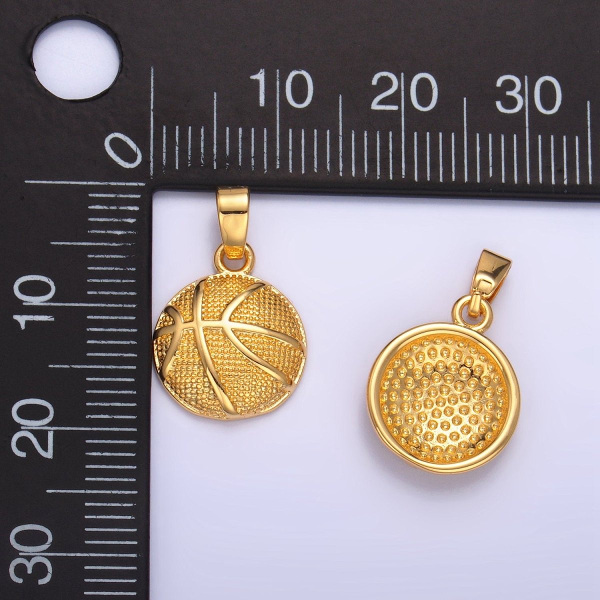 24K Gold Filled Basketball Sports Pendant | AA1000 - DLUXCA