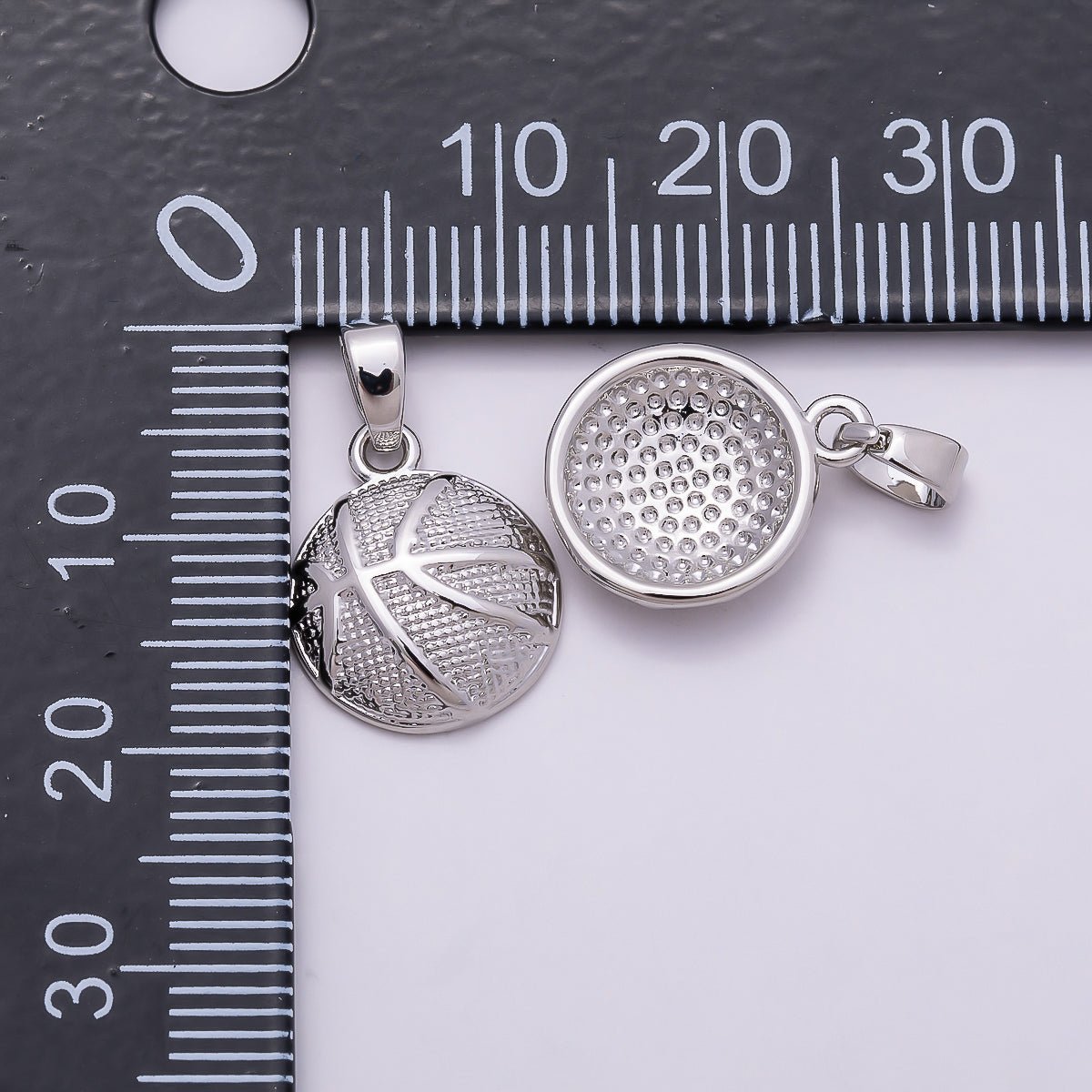 24K Gold Filled Basketball Sports Pendant in Gold & Silver | AA1000 Charms - 00874 - DLUXCA