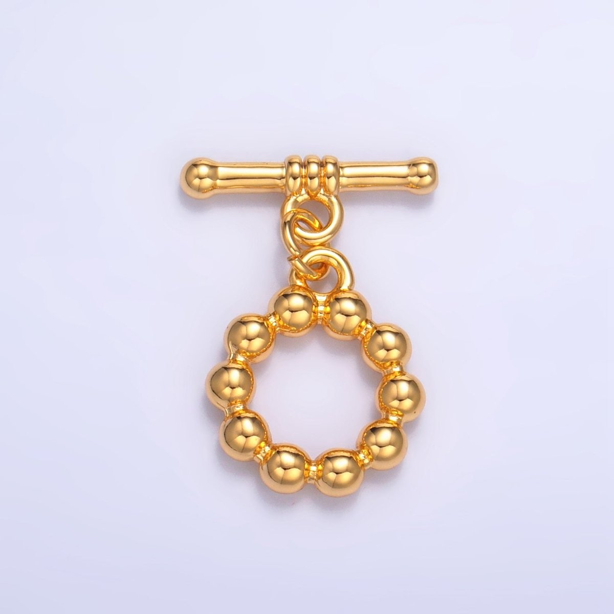 24K Gold Filled Beaded Bubble Toggle Clasps Closure in Gold & Silver | Z884 - DLUXCA