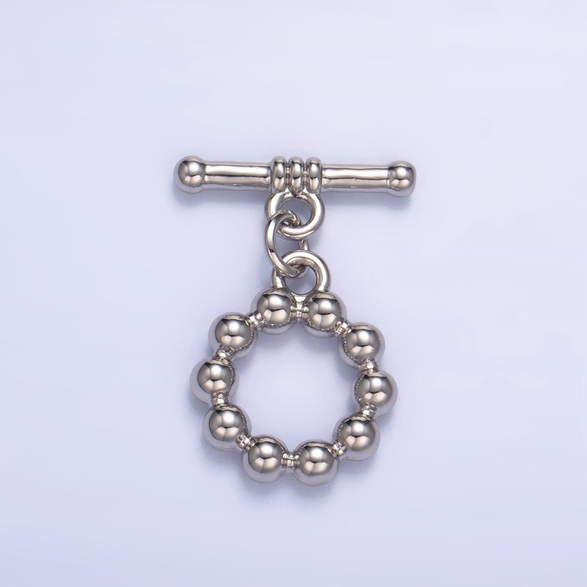 24K Gold Filled Beaded Bubble Toggle Clasps Closure in Gold & Silver | Z884 - DLUXCA