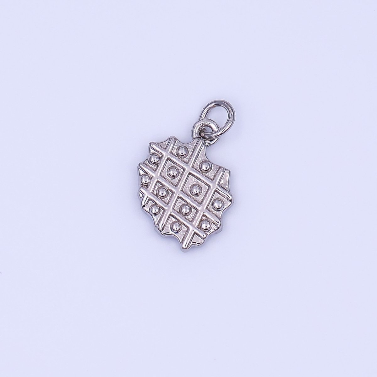 24K Gold Filled Belgian Waffle Multidimensional 3D Charm in Gold & Silver | AF543 - DLUXCA