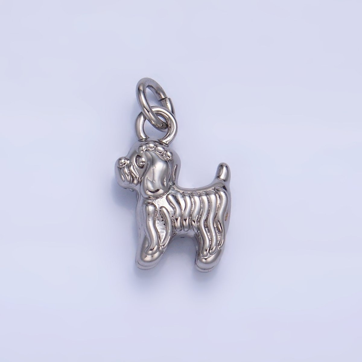 24K Gold Filled Bichon Frise Labradoodle Pet Dog Multidimensional 3D Charm in Gold & Silver | W239 - DLUXCA