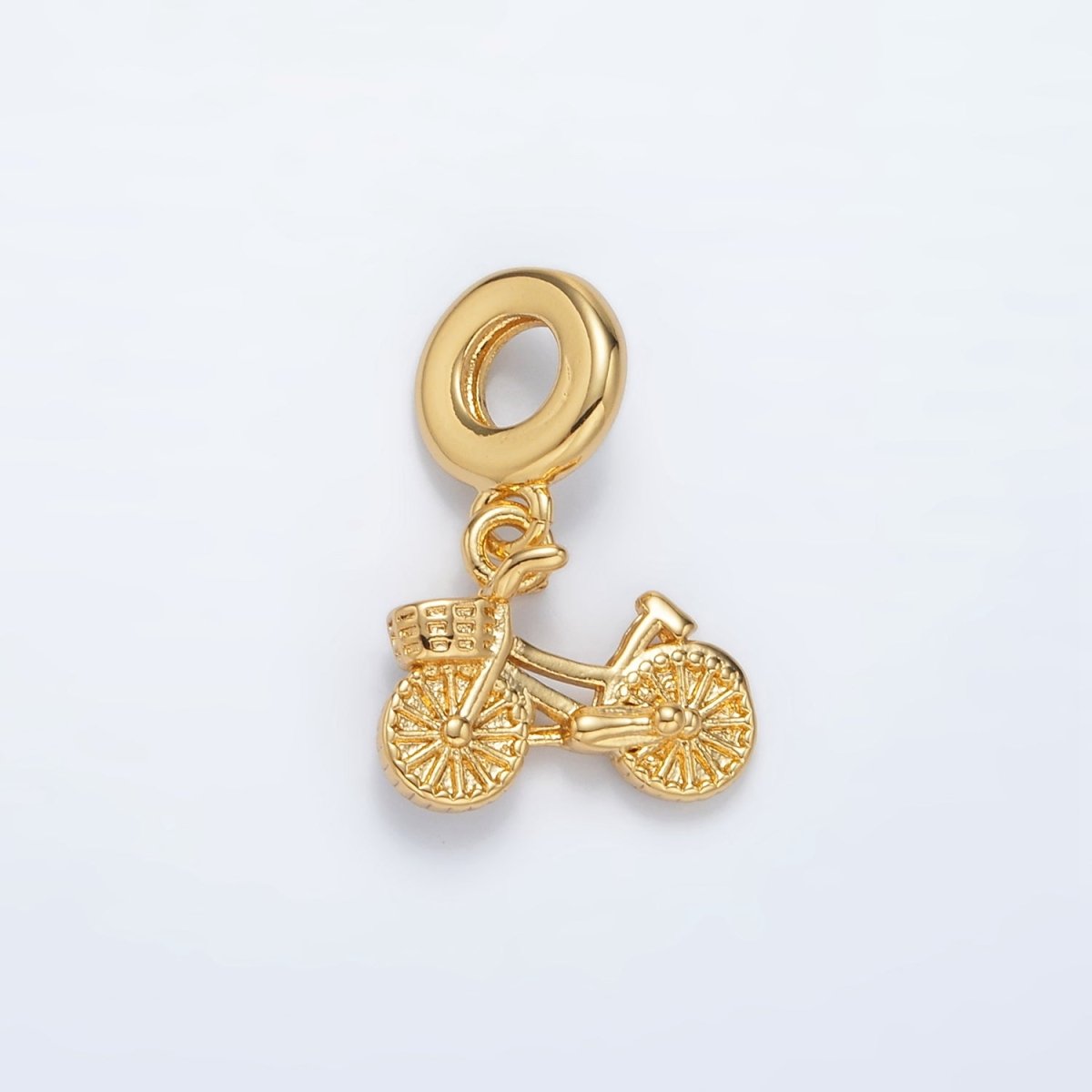 24K Gold Filled Bicycle Cycling Vehicle Minimalist Rhondelle Bail Drop Pendant | AC096 - DLUXCA