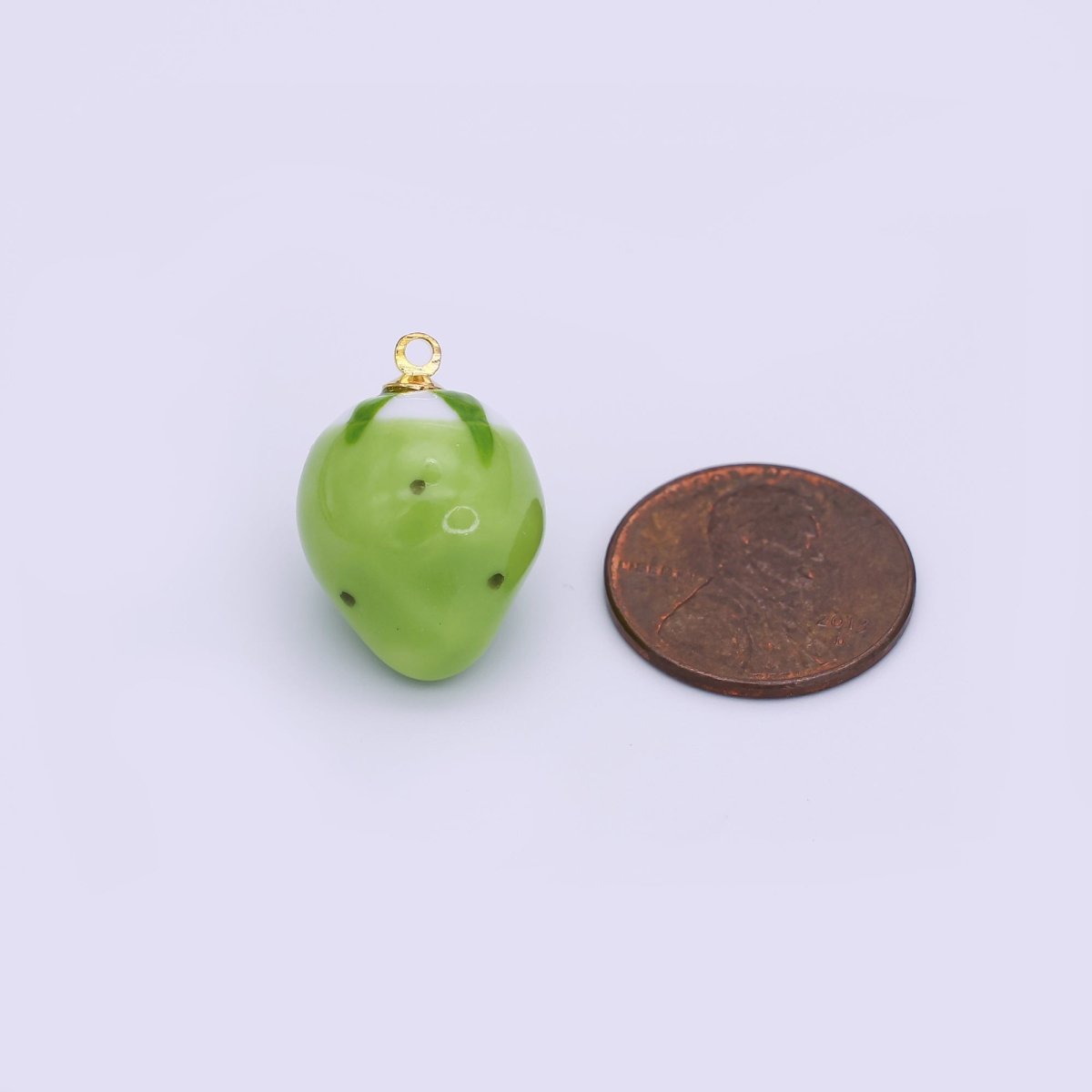 24K Gold Filled Blue, Green, White, Yellow Strawberry Ceramic Charm | N148 N149 - DLUXCA