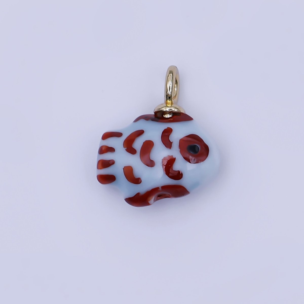 24K Gold Filled Blue, Green, Yellow Fish Ceramic Drop Pendant | N139 N140 - DLUXCA