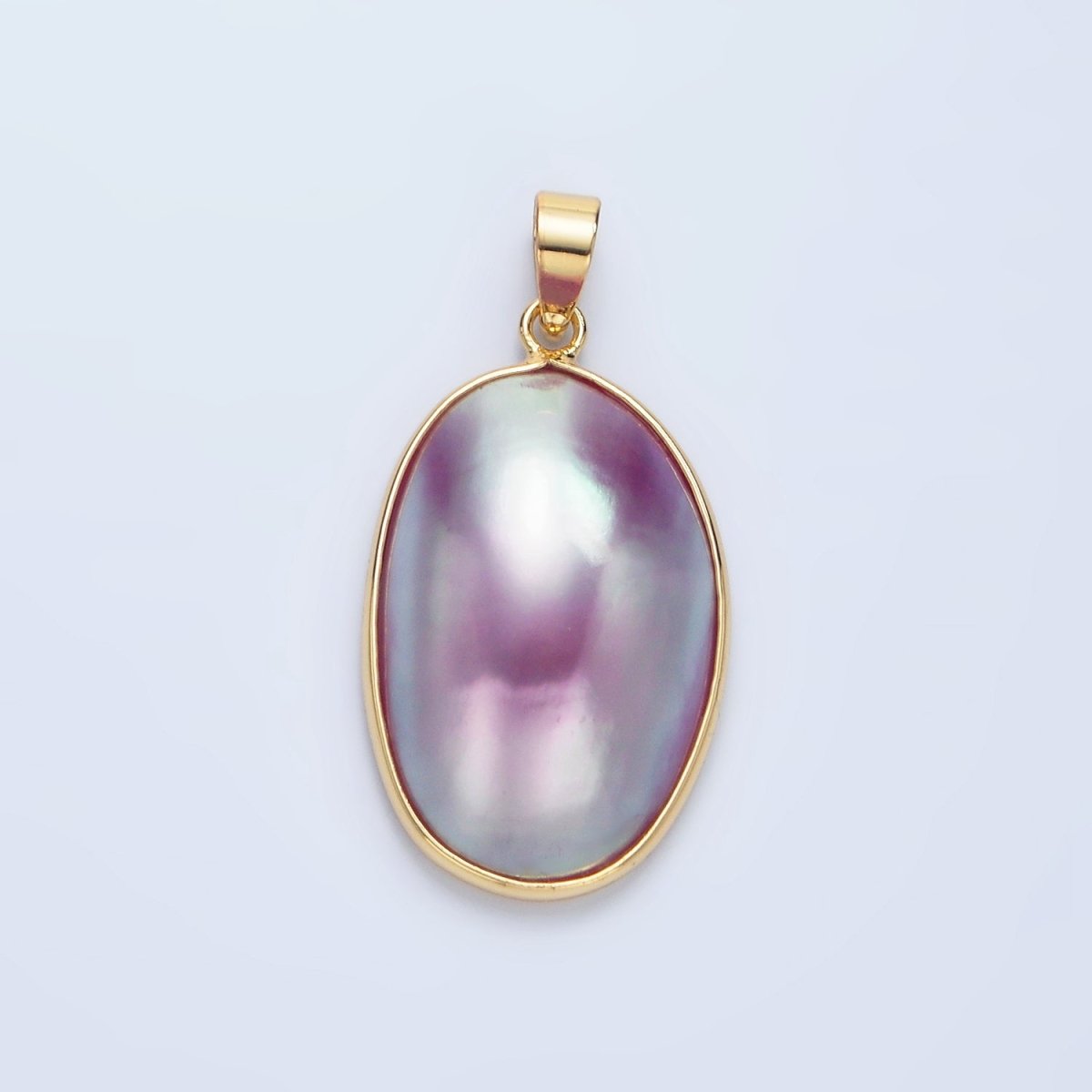 24K Gold Filled Blue, White, Purple Freshwater Pearl Bezel Pendant | P1902 - P1904 - DLUXCA