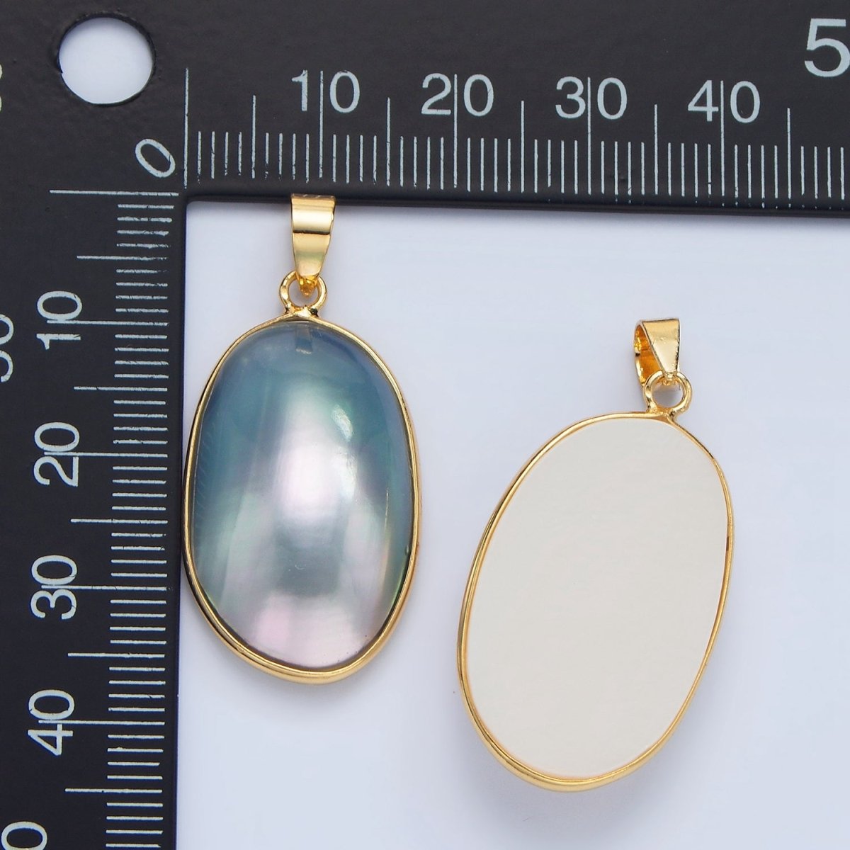 24K Gold Filled Blue, White, Purple Freshwater Pearl Bezel Pendant | P1902 - P1904 - DLUXCA