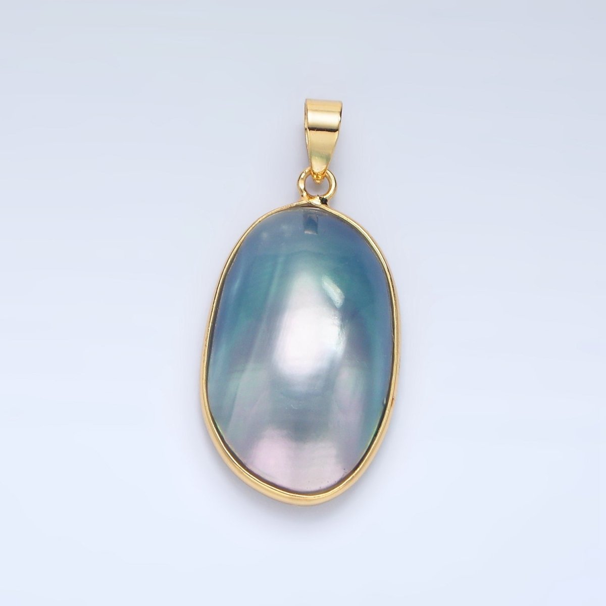 24K Gold Filled Blue, White, Purple Freshwater Pearl Bezel Pendant | P1902 - P1904 - DLUXCA