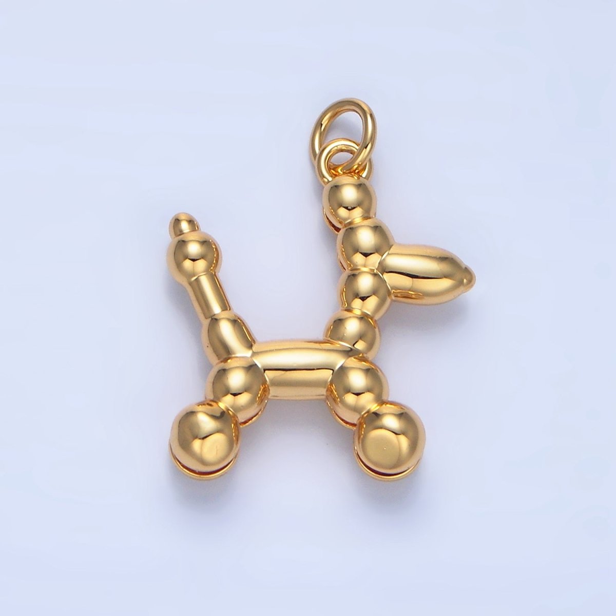 24K Gold Filled Bubble Balloon Dog Animal Charm | X804 - DLUXCA