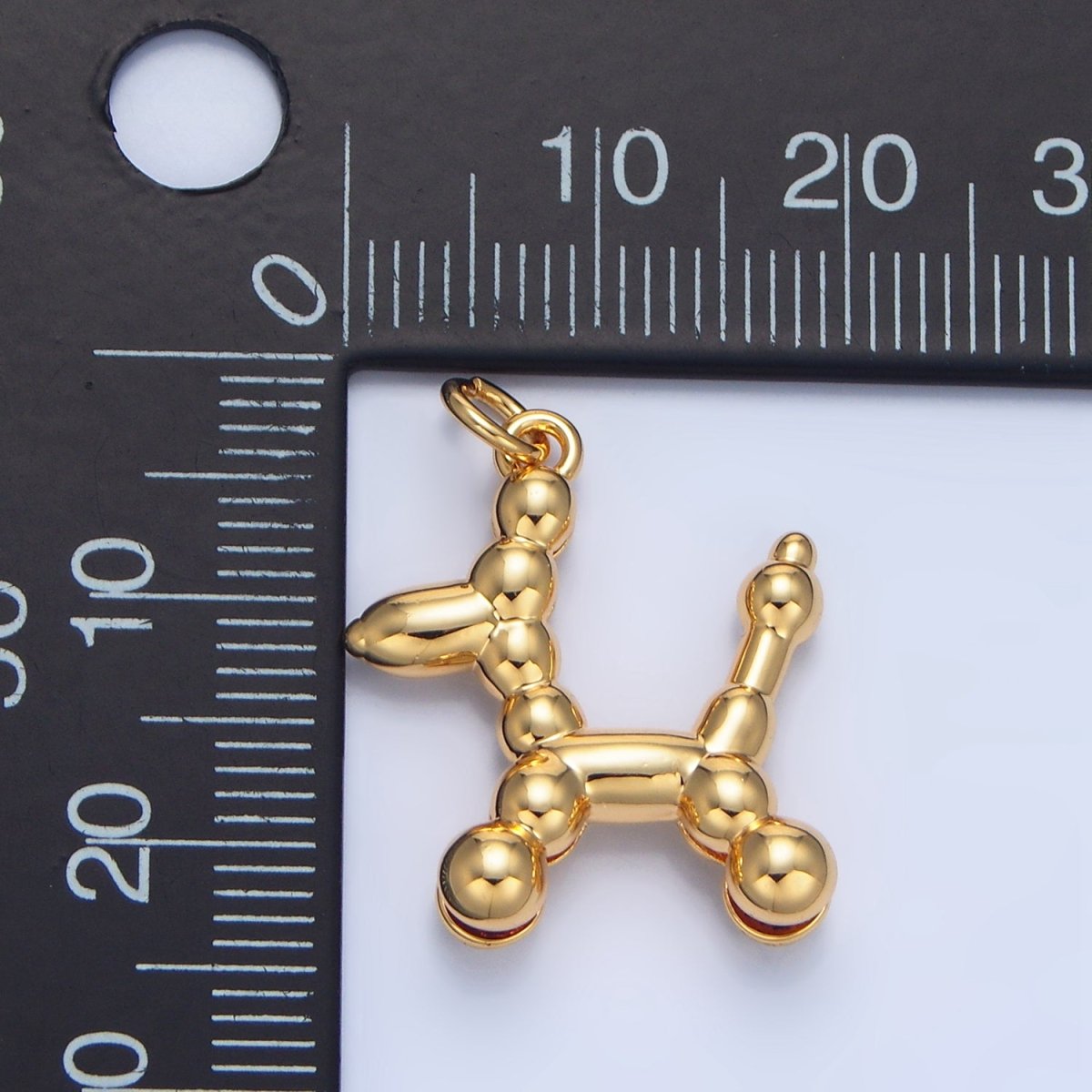 24K Gold Filled Bubble Balloon Dog Animal Charm | X804 - DLUXCA