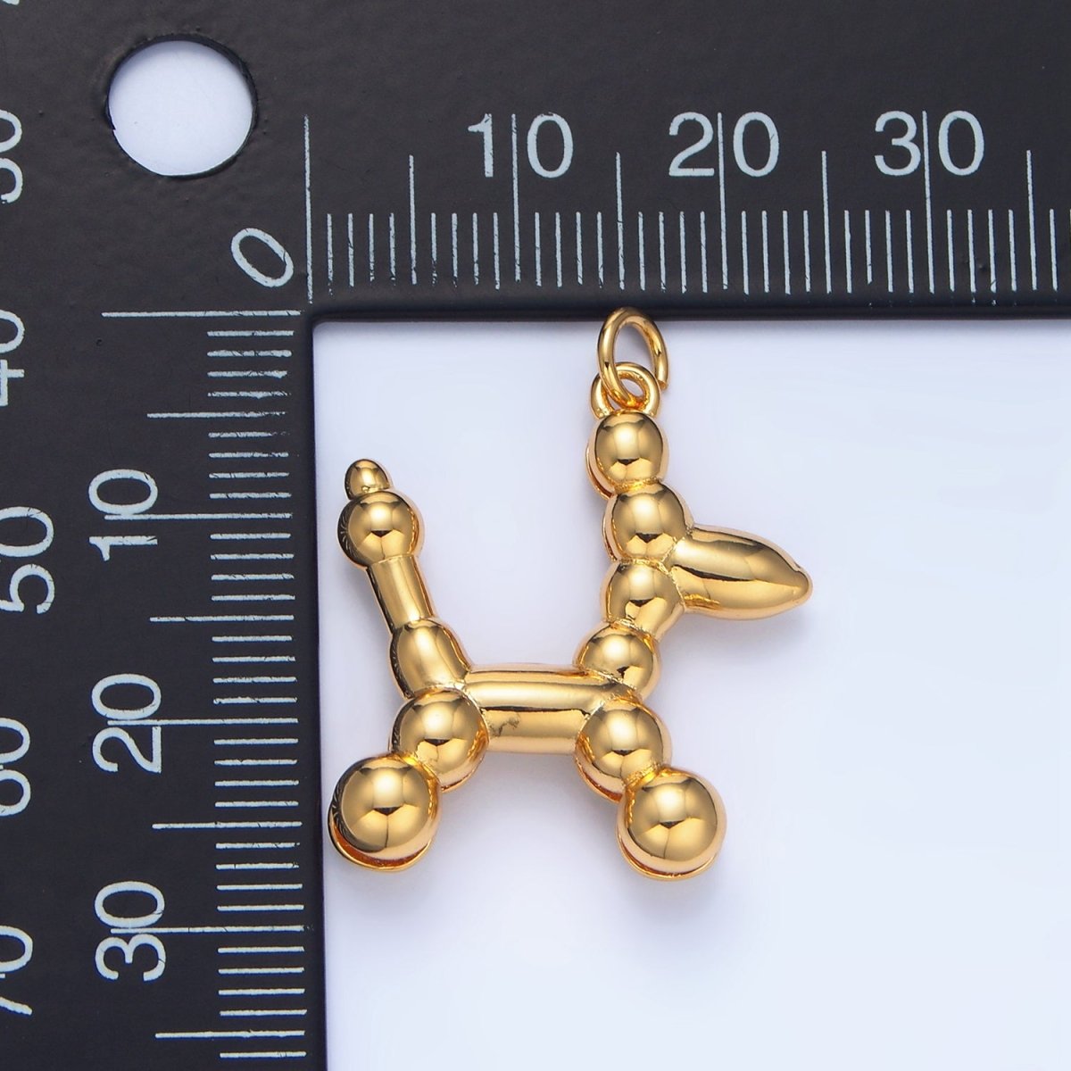 24K Gold Filled Bubble Balloon Dog Animal Charm | X804 - DLUXCA