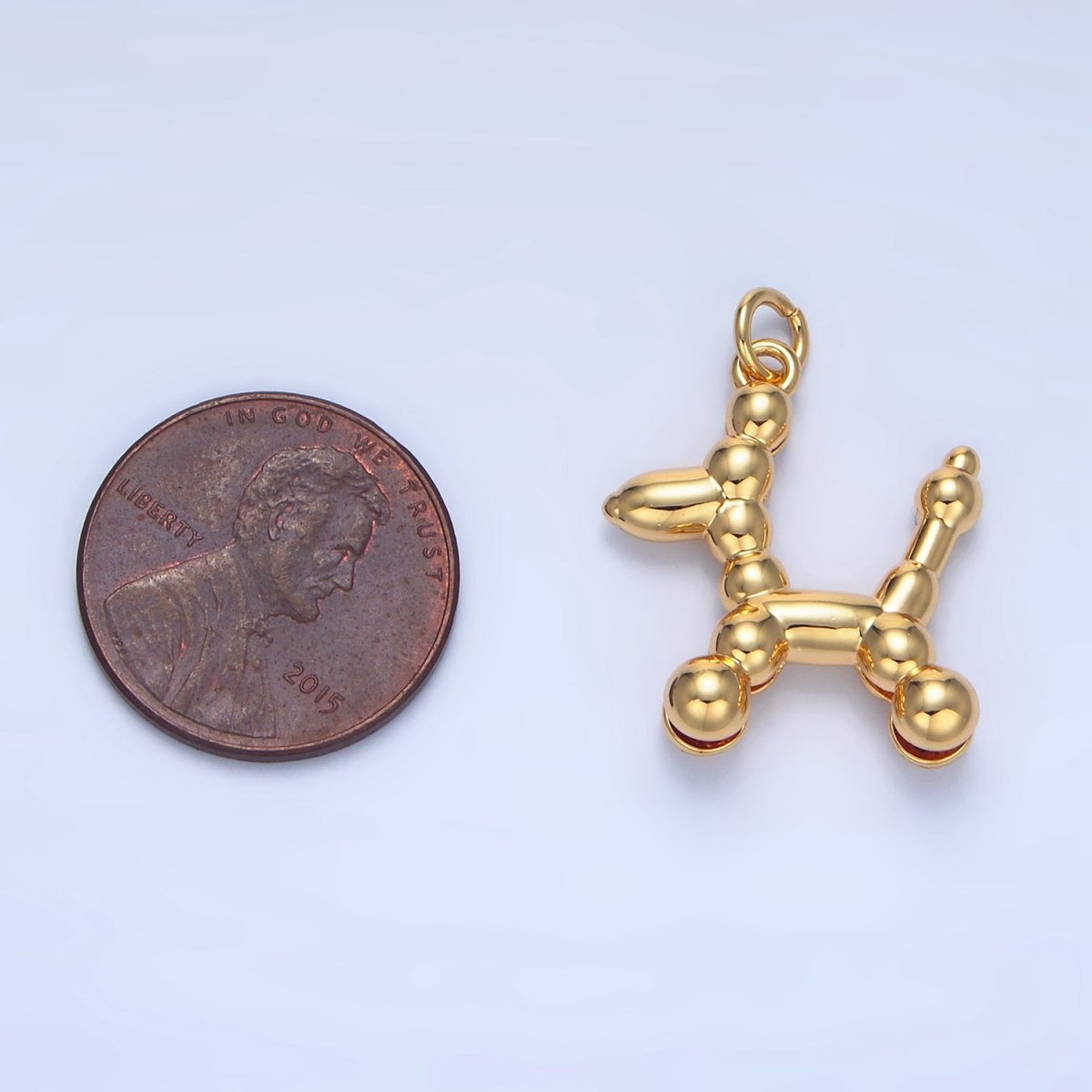 24K Gold Filled Bubble Balloon Dog Animal Charm | X804 - DLUXCA