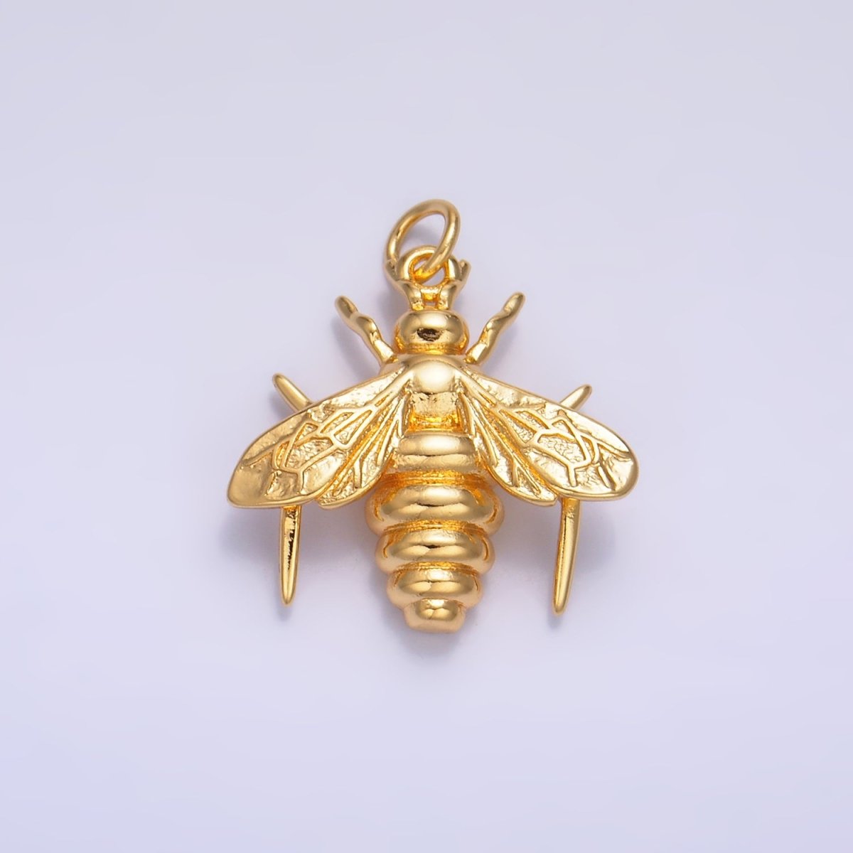 24K Gold Filled Bumble Queen Bee Multidimensional 3D Charm | W236 - DLUXCA