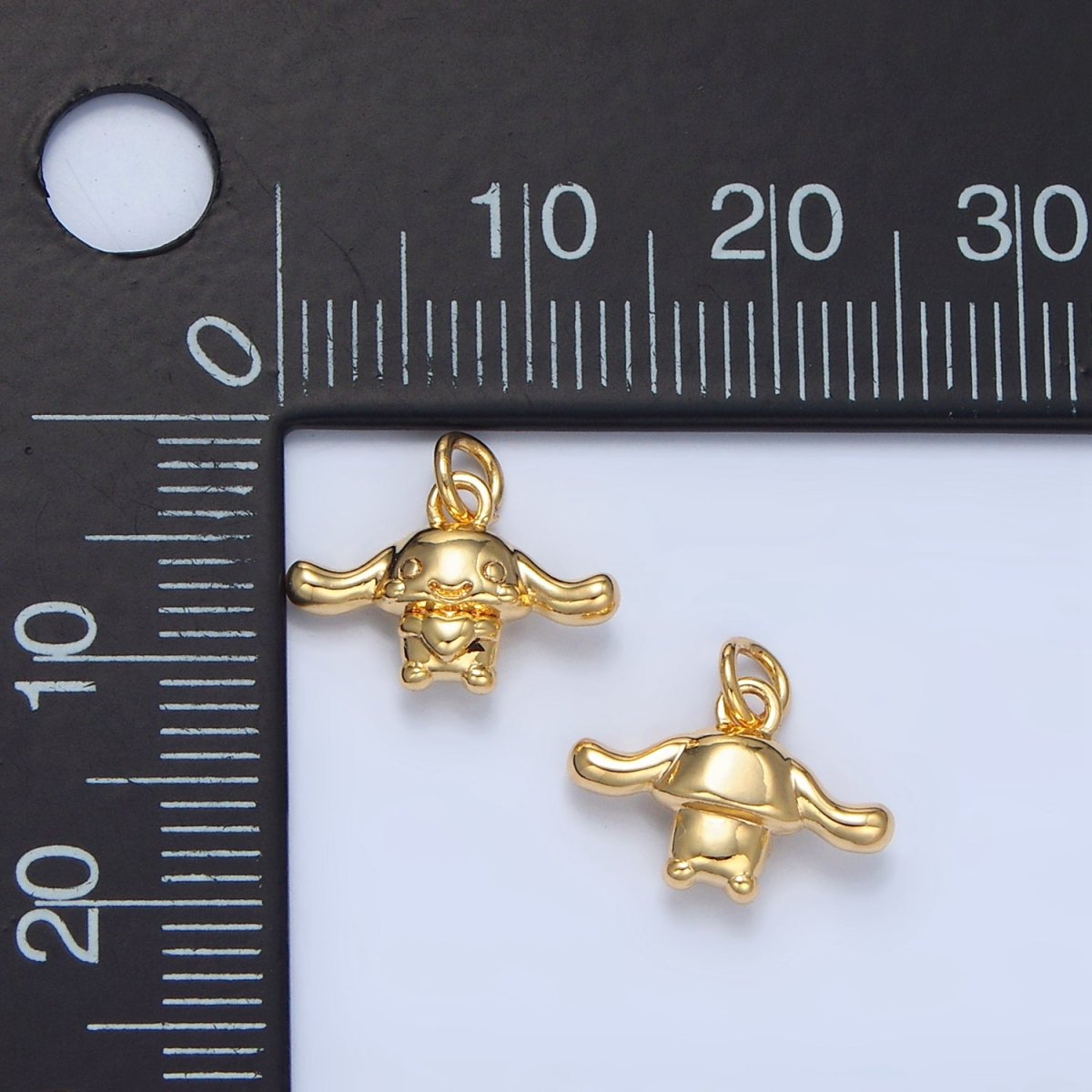 24K Gold Filled Bunny Rabbit Animal Multidimensional Mini Charm | X889 - DLUXCA