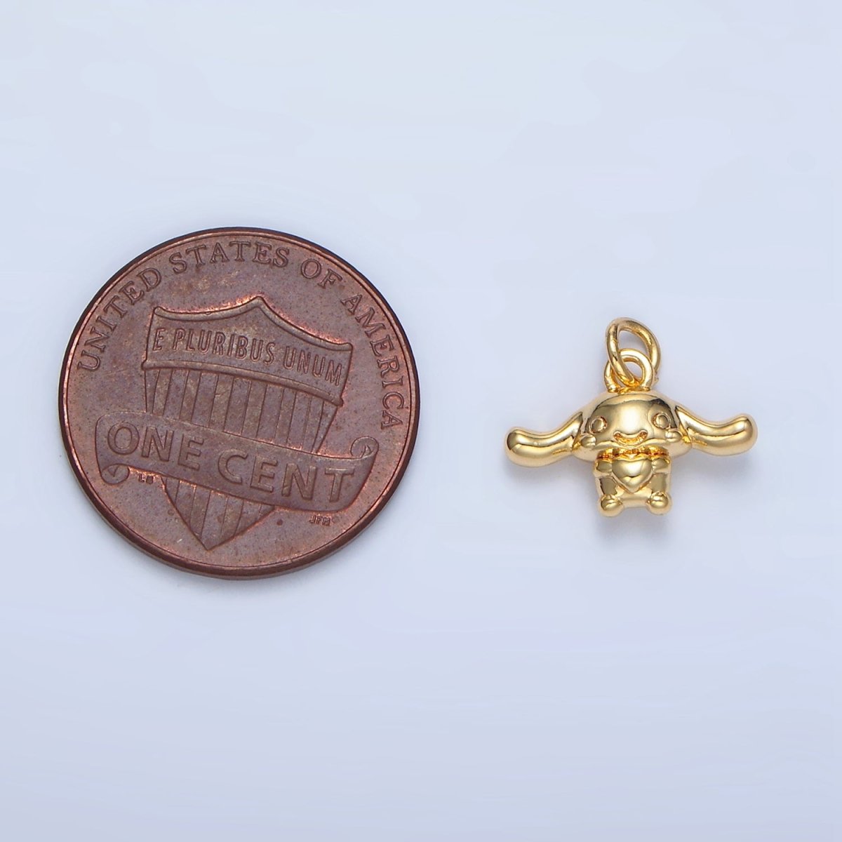 24K Gold Filled Bunny Rabbit Animal Multidimensional Mini Charm | X889 - DLUXCA