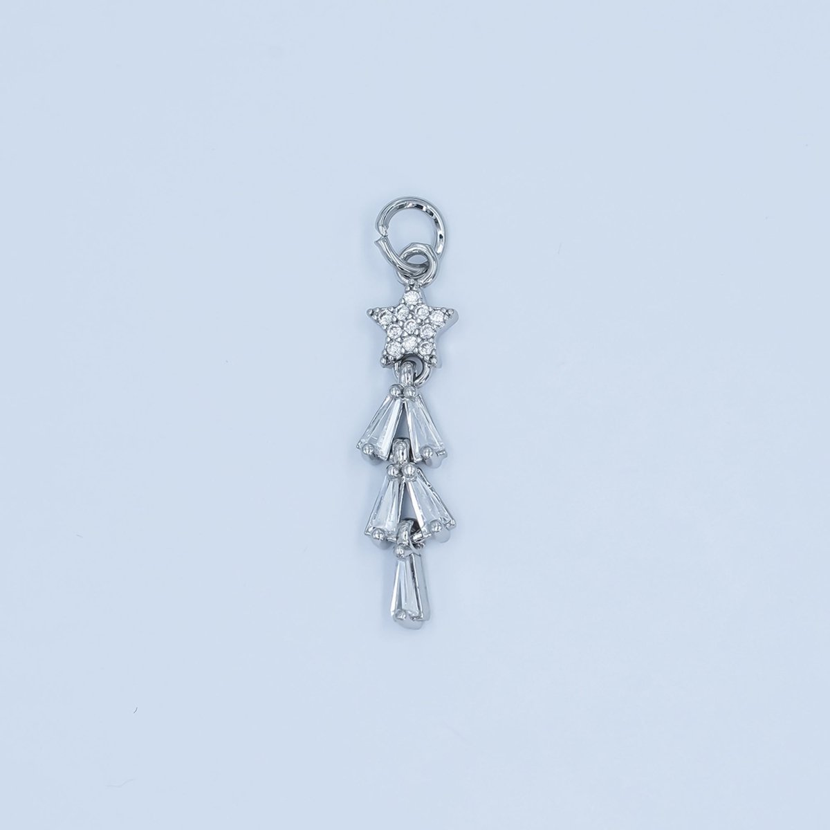 24K Gold Filled Celestial Star Baguette Charm in Gold & Silver | C878 - DLUXCA