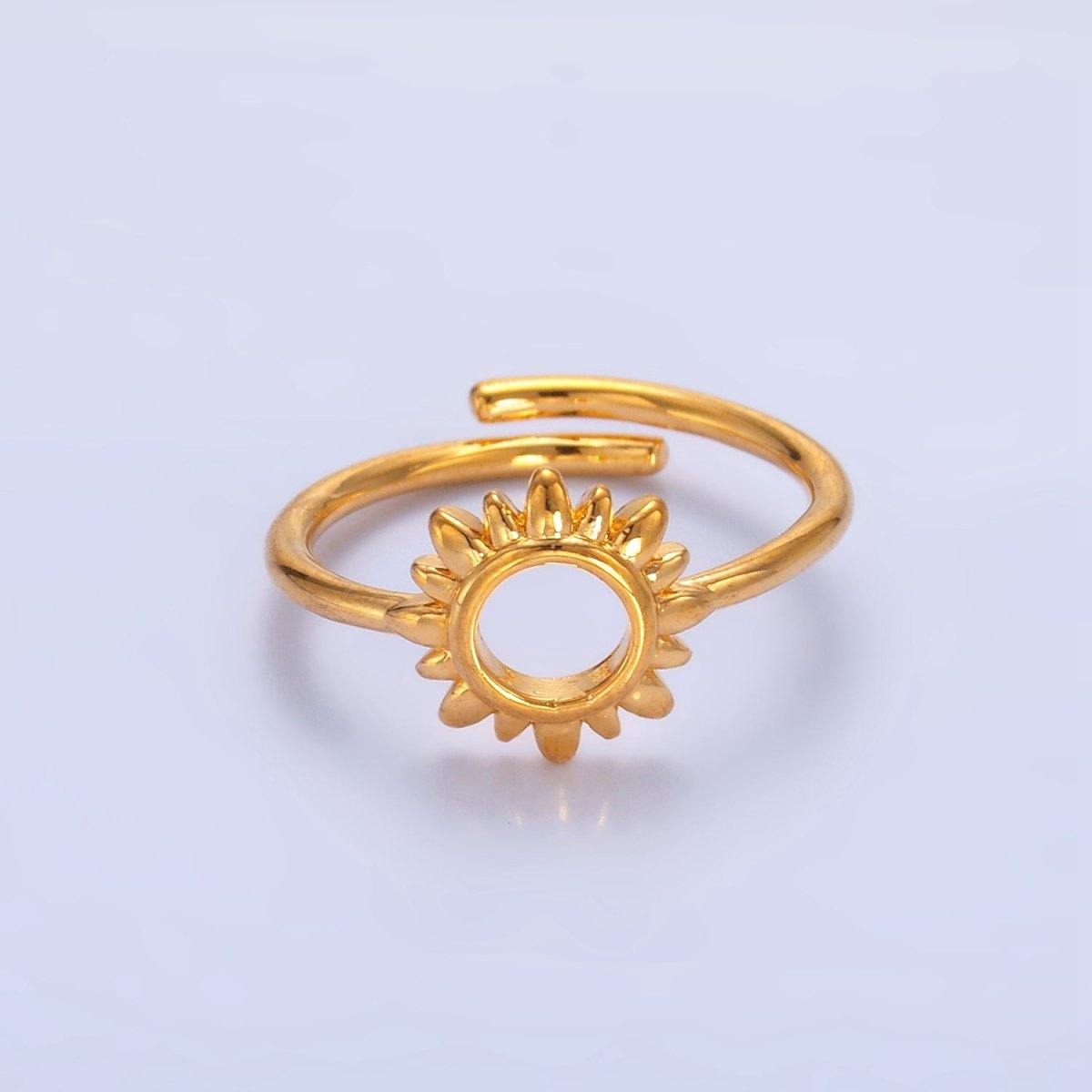 24K Gold Filled Celestial Sun Open Minimalist Ring | R018 - DLUXCA