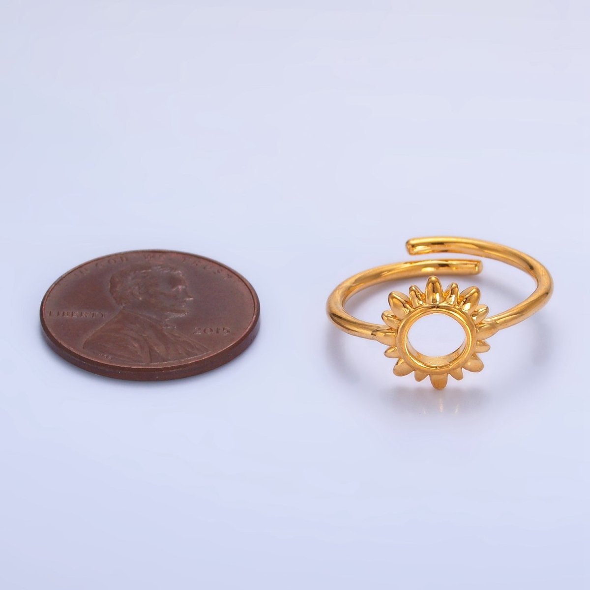 24K Gold Filled Celestial Sun Open Minimalist Ring | R018 - DLUXCA